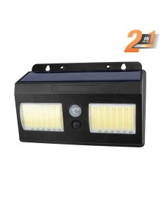 Aplique LED solar Matel sensor negro 10W 2CCT