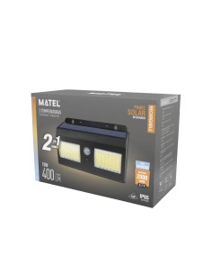 Matel Solar LED Wandleuchte mit Sensor Schwarz 10W 2CCT 2