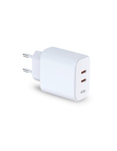 Chargeur rapide double USB-C 45W Onlex blanc