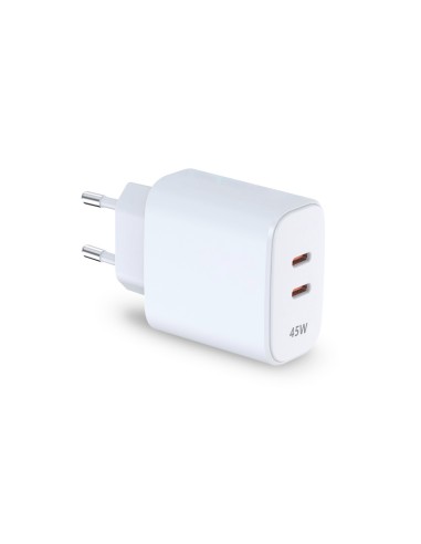 Chargeur rapide double USB-C 45W Onlex blanc