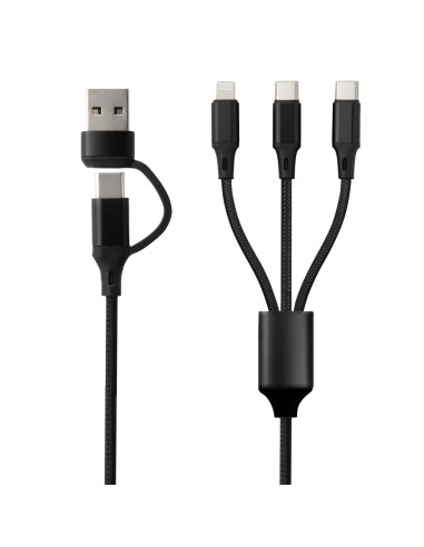 Cabo carregador Onlex USB-C, Lightning e Micro 3A 1 m