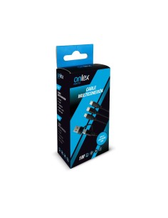 Cable cargador Onlex USB-C, Lightning y Micro 3A 1 m 2