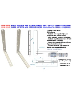 Ensemble support climatisation 450x2,0 jusqu'à 120 kg