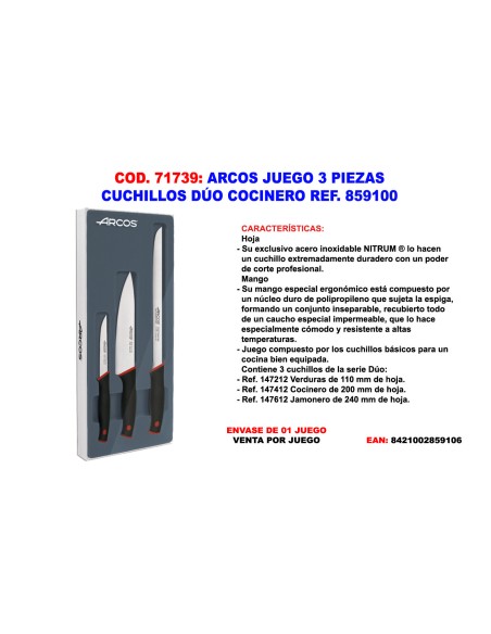 Set 3 coltelli Duo Cocinero Arcos