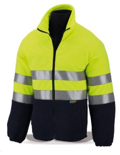 High visibility fleece jacket yellow blue size L