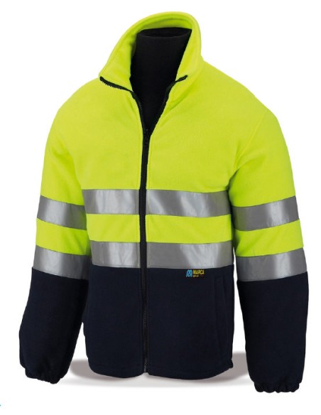 High visibility fleece jacket yellow blue size L