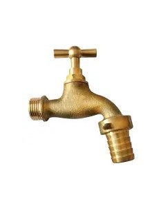 Curved hose tap brass 3/4 x 1 coupling 2