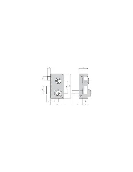 56B 70 mm Left-Hand Lock with Round Button Ilargi