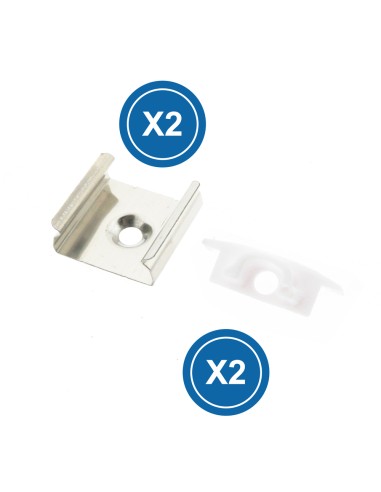 Pack 20 bouchons et 2 clips pour profilé LEDME LM3704
