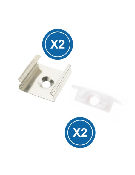Pack 20 tampas e 2 grampos para perfil LEDME LM3704