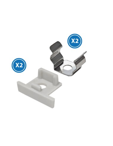 Pack 20 tampões e 2 grampos para perfil LEDME