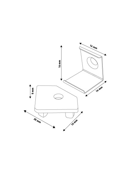 Pack 20 tappi e 2 graffe per profilo LEDME LM3728