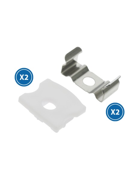 Pack 20 tampas e 2 grampos para perfil LEDME