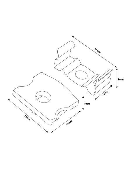 Pack 20 tapones y 2 grapas para perfil LEDME