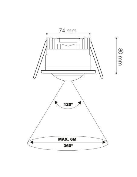 PIR 360° Recessed Motion Detector 300W