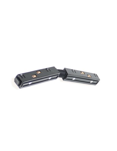 Conexión flexible negra para carril magnético de aluminio