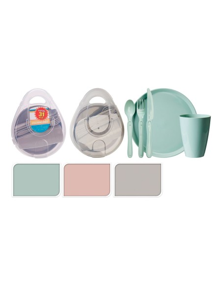 Picnic set 31 pieces polypropylene assorted colors