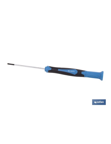 Precision flat screwdriver SL2.4 x 75 mm magnetic tip