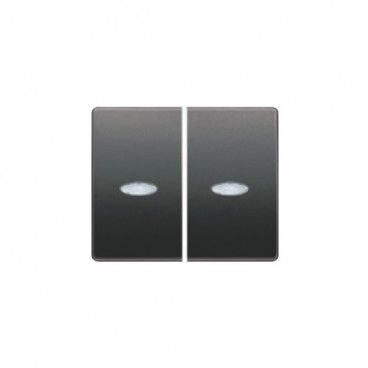 Chave dupla ou interruptor cosso antracite luminoso BJC Mega 22709-ACL