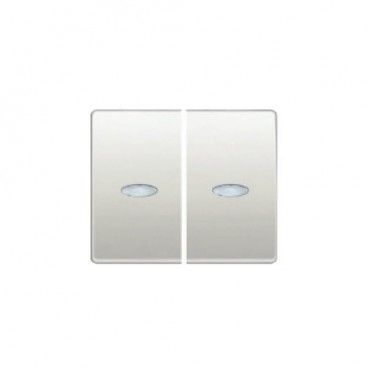 Chave dupla ou interruptor luminoso branco pérola BJC Mega 22709-BPL