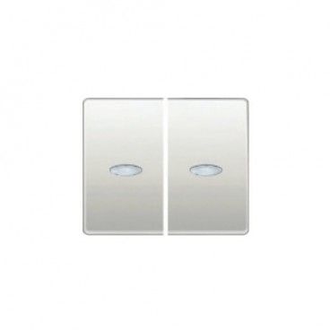 Juego teclas doble interr./doble conmuta blanco satín BJC 22709-BSL