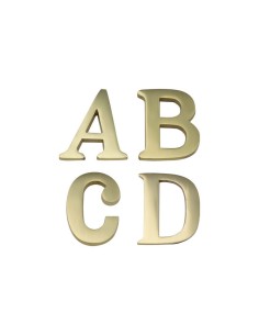 Solid brass letter D 75 mm polished finish