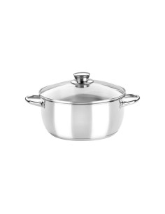 Edelstahltopf 18 cm mit Glasdeckel