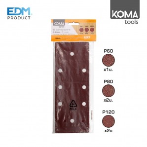 Set 5 Lijas para Lijadora Orbital 08706 KomaTools 2