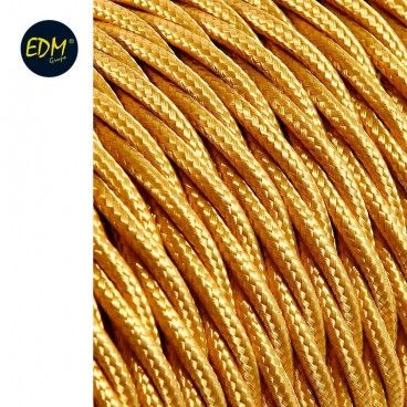 Cable textil trenzado 2x0,75mm c-45 oro mate seda 5m