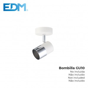 Foco "moon" 1 elemento blanco + plata gu-10 edm