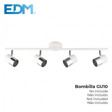 Refletor halogênio 4 elementos cor cromo branco osso gu10 modelo Moon EDM