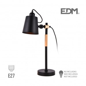 Flexo simple e27 negro edm