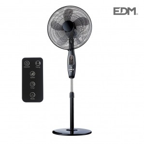 Stand ventilatore con telecomando 60w nero serie edm