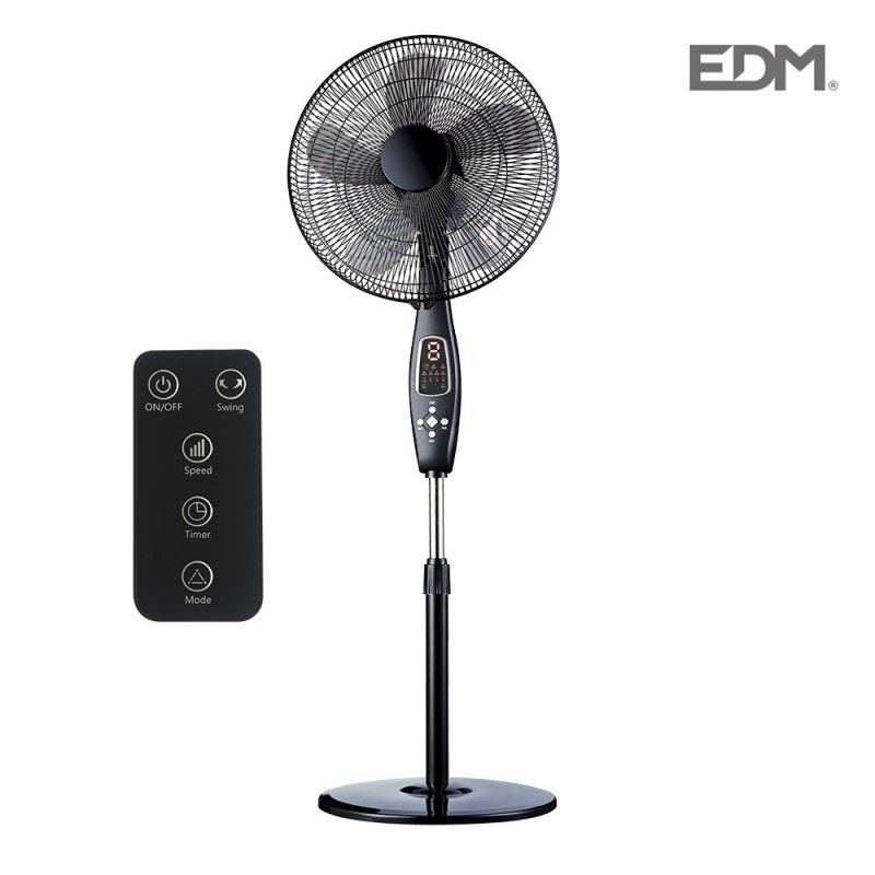 Stand fan with remote control 60w black series edm