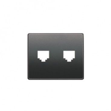 Tampa dupla para tomada telefônica TELF - RJ45 Samoa marrom BJC Mega 22783-MS