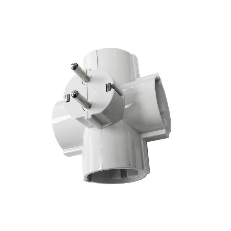 Plugue com Tomadas 4 t/tl e Saídas Laterais 16A 250V 4,8mm (Retrátil)