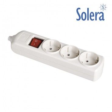 Base bipolar 3 tomas con t/t lateral 16a 250v color blanco interruptor luminoso.