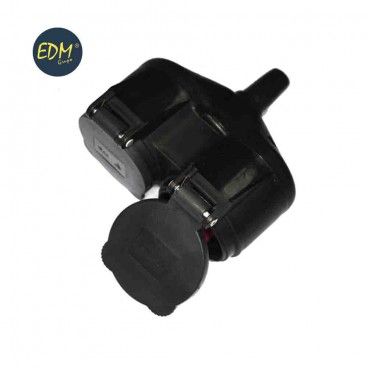 Base Dupla Borracha t/tl IP44 16A com Tampas