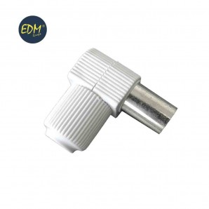 Clavija tv acodada 9,5 mm. macho retractilado