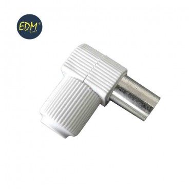 Clavija tv acodada 9,5 mm. macho retractilado