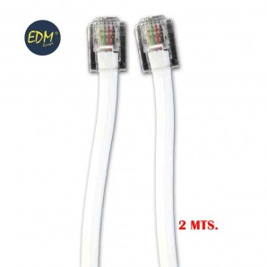 Extensão telefônica 2m 4 vias EDM macho-macho