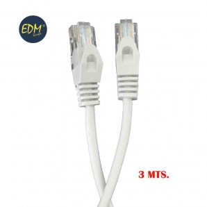 Patch cord de conexão UTP 5e Outex 3m EDM Cat.5