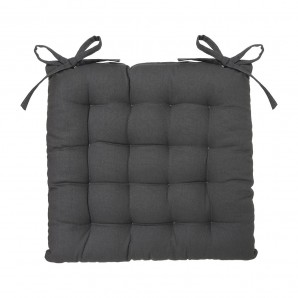 Almofada para cadeira estilo biscoito cinza escuro 38x38cm