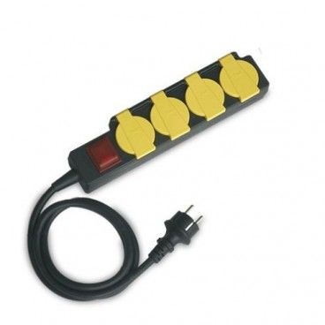 Base multiple 4 tomas with cover + switch 1.5 m IP44 GSC 0500169