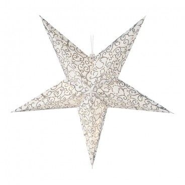 Estrella 10 led a pilas cuerpo de papel 60cm