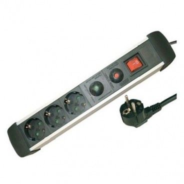 Base múltipla 3 tomadas proteção contra surtos + int 1,5m GSC 0801084
