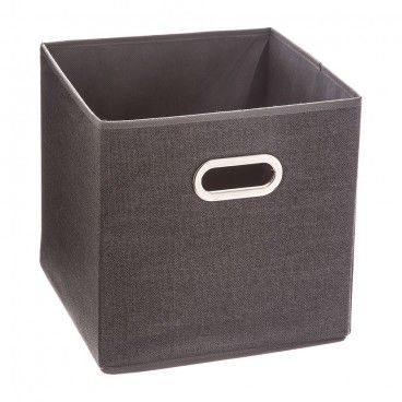 Caja organizadora color gris oscuro para estanteria 31x31x31cm