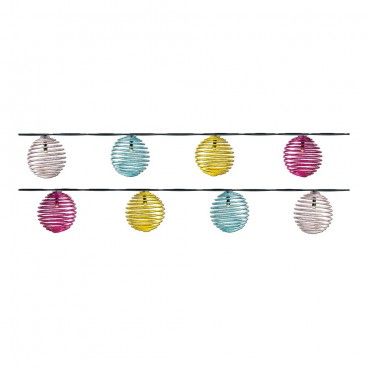 Guirnalda solar de colores con cable de metal exterior