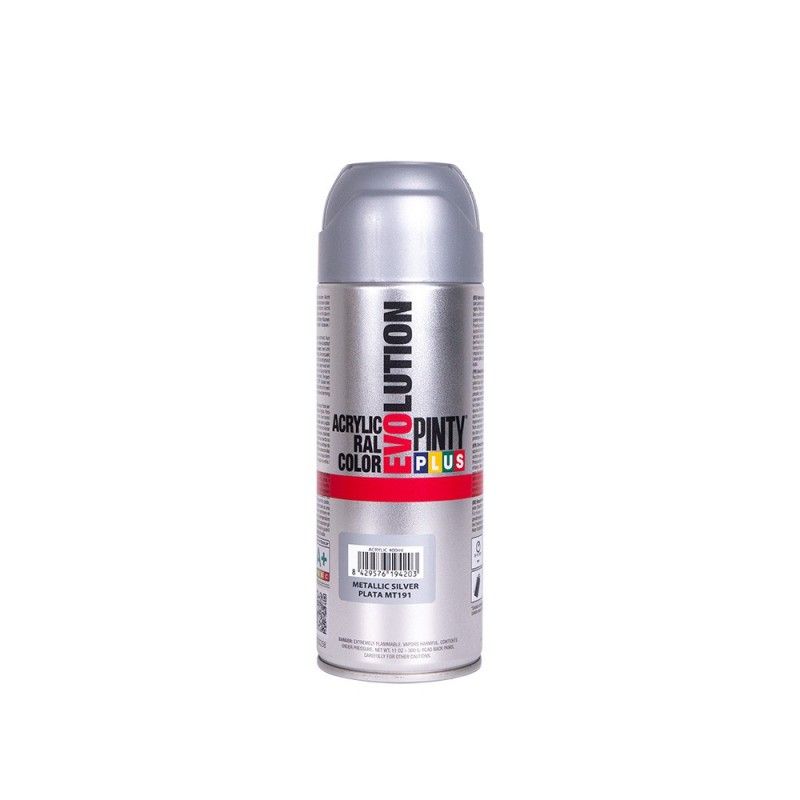 Tinta spray cinza metálico PintyPlus Evolution 520cc MT156