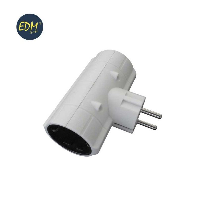 Plugue Duplo EDM Econômico T/TL 16A 250V 4,8mm (Retrátil)